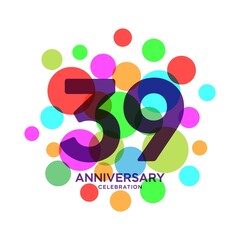 Obraz premium 39 Years Anniversary Celebration Vector Template Design Illustration