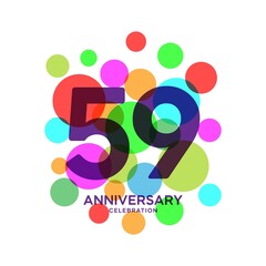 59 Years Anniversary Celebration Vector Template Design Illustration
