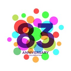 83 Years Anniversary Celebration Vector Template Design Illustration