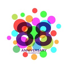 88 Years Anniversary Celebration Vector Template Design Illustration