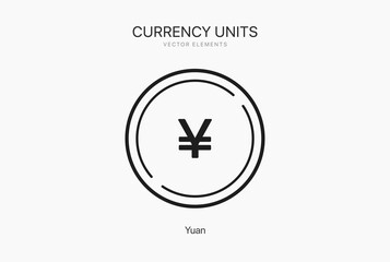 Line flat Yuan icon symbol vector isolated on white background. Yen sign symbol. Money icon. Currency unit. Yen icon vector.