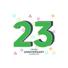 23 Years Anniversary Celebration Vector Template Design Illustration