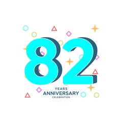 82 Years Anniversary Celebration Vector Template Design Illustration
