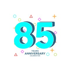 85 Years Anniversary Celebration Vector Template Design Illustration