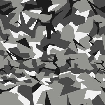 Abstract camouflage gray seamless texture, geometric background