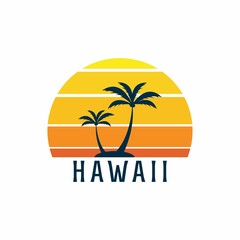 Hawaii Simple logo illustration design for sign, symbol, t shirt, poster, etc