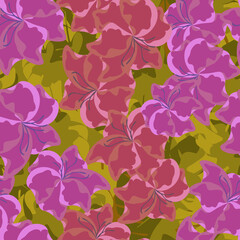 Summer seamless background with flowers. Floral pattern for printing on the material, advertising booklets. Stylized as a watercolor.