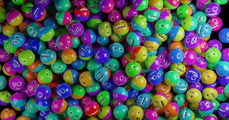 Fototapeta na wymiar color character balls made in 3d