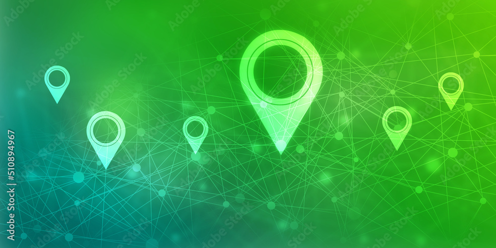 Aufkleber 2d rendering red map pointer