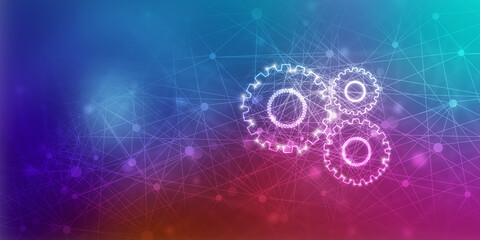 2d illustration abstract gear Network