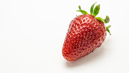 close up fresh strawberry on white background