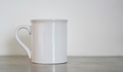 porcelain coffee cup with copyspace
