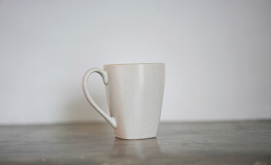 porcelain coffee cup with copyspace