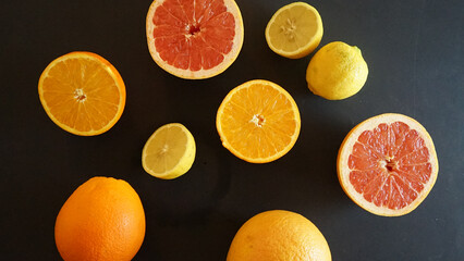 Citruses lemons oranges grapefruits for juice health