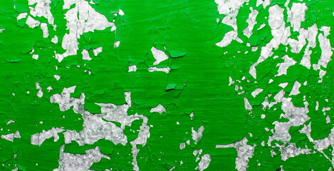 green paint on a wall background