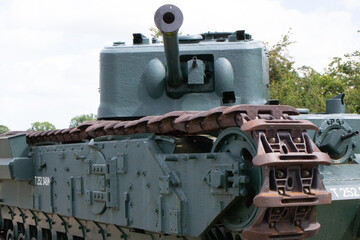 Fototapeta na wymiar The old British WW2 Churchill tank