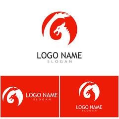 Dragon vector icon illustration design logo template