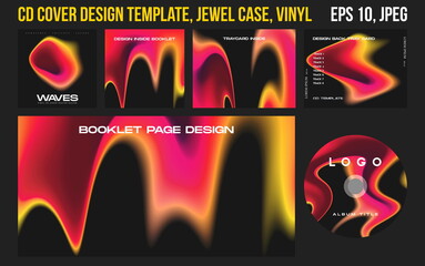 Music Album Cover for the Web Presentation. CD Cover Design Template. Compact Disk, Jewel Box, Vinyl, DVD. Printable Editable Files. Square poster, banners, brochure, book. Colorful Abstract Artwork  