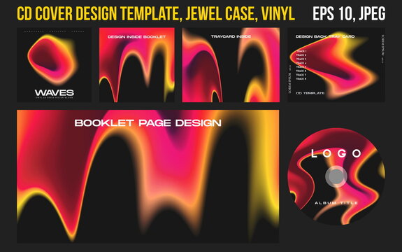 Music Album Cover for the Web Presentation. CD Cover Design Template. Compact Disk, Jewel Box, Vinyl, DVD. Printable Editable Files. Square poster, banners, brochure, book. Colorful Abstract Artwork  
