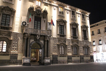 Fototapeta premium baroque palace (elephants palace) in catania in sicily (italy)