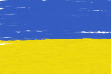 Background in blue-yellow colors, with brush strokes, acrylic paints