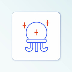 Line Magic ball icon isolated on white background. Crystal ball. Colorful outline concept. Vector