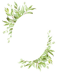 Watercolor greenery frame