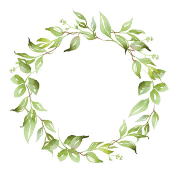 Watercolor greenery wreath