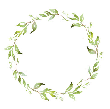 Watercolor greenery wreath