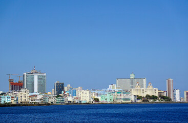 skyline of havana at the malecon