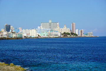 skyline of havana at the malecon