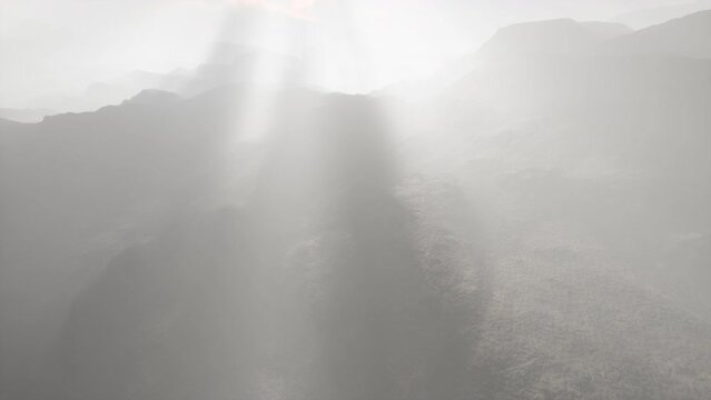 barren mountains in afghanistan in dust