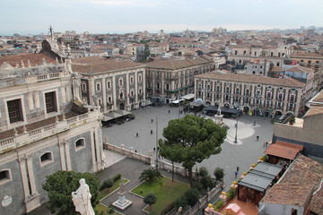 Fototapeta premium cathedral square in catania in sicily (italy)