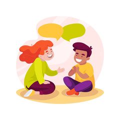 Create situation dialogue isolated cartoon vector illustration.