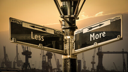 Street Sign More versus Less