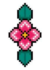 pixel flower and leaves
