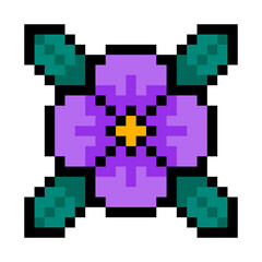 pixel flower and leaves
