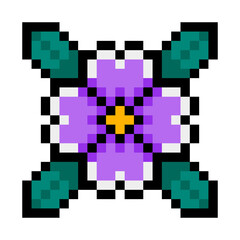 pixel flower and leaves
