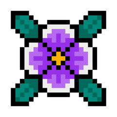 pixel flower and leaves
