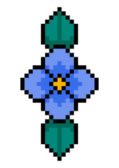 pixel flower and leaves
