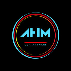 AHM,A H  M letter initial beauty monogram logo design ,fashion, creative letter logo design ,
 A H M creative letter logo design, Initials A H M Logo Linked With Circle,letter logo design,letter 