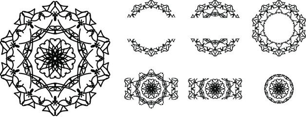 Mandalas pattern for vintage decorative elements, vector illustration, Coloring book page, fashion design, business card, wedding invitations, greeting cards, gift vouchers, background