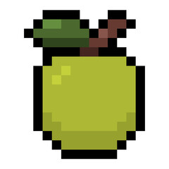 Fototapeta premium pixel green apple 