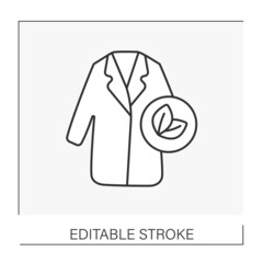  Fashion line icon. Comfortable warm winter coat. Outerwear from eco coats. Clothes concept. Isolated vector illustration. Editable stroke