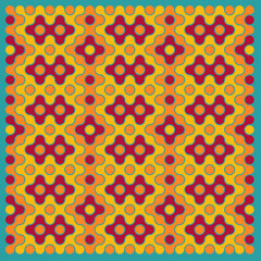 Multicolor truchet tiling connections illustration