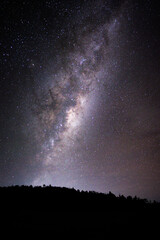 Milky way over the mountain forest