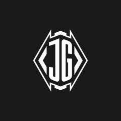 Letter JG initial esport creative simple logo design style