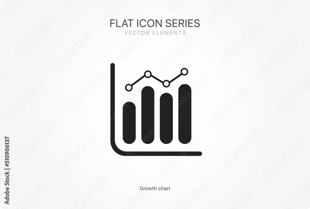 Poster financial analysis stats icon. growing graph. business chart. growths chart. progress bar. bar diagr