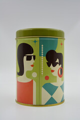 metal can for coffee or tea