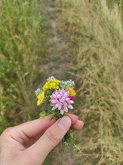 flowers in the hand